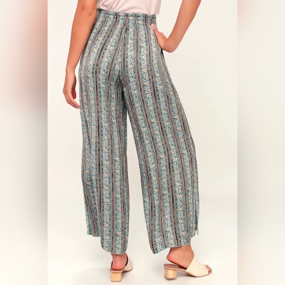 Free People Take Your Tie Off Printed Wide-Leg Pants Size Large - Picture 4 of 4